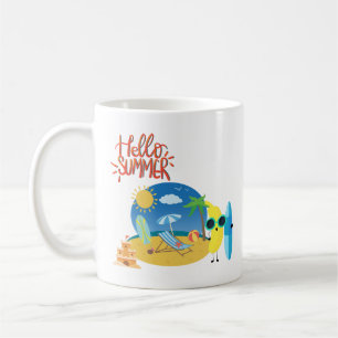 Mug Bonjour Summer Beach Sand Castle