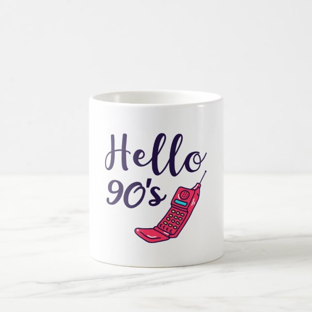 Mug Bonjour téléphone portable des années 90 (Centre)