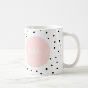 Mug Bonjour Typographie et Polka Dot Dance
