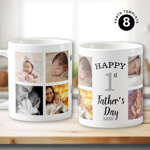 Mug Bonne 1ère Fête des pères Nouveau Papa 8 Photo Col