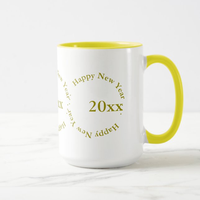 Mug - Bonne année avec la date (or) (Droite)