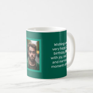 Mug Bonne Carte Anniversaire Avec Photo Sur Un Vert Mu
