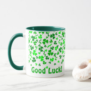 Mug Bonne Chance Trèfle à Quatre Feuilles Shamrocks Pe