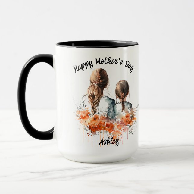 Mug Bonne fête des mères avec fille (Gauche)