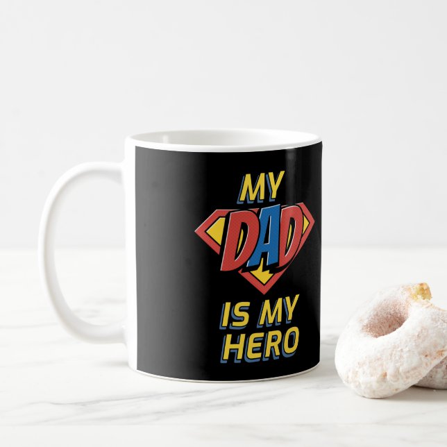 Mug Bonne Fête des pères Mon Père Est Mon Héros (Avec donut)