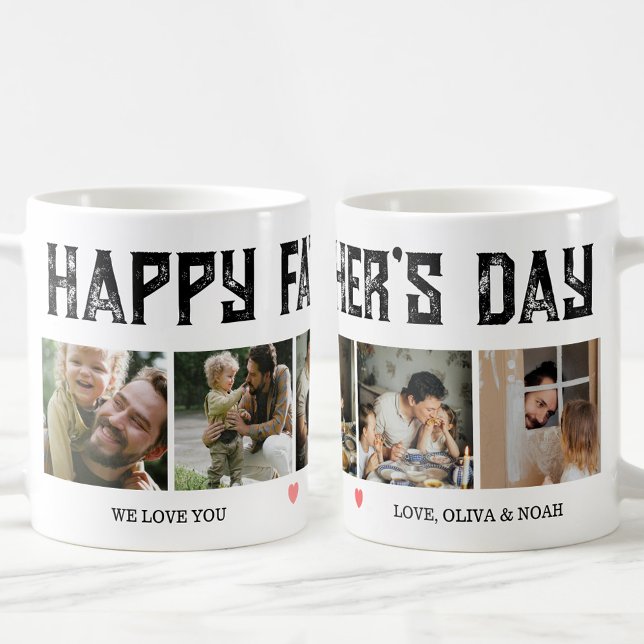 Mug Bonne Fête des pères Personnalisée 5 Photo Papa Ca (Créateur téléchargé)