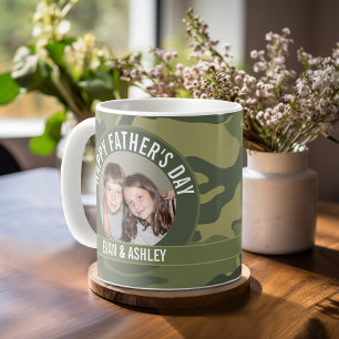 Mug Bonne Fête des pères - Photo Camouflage Vert