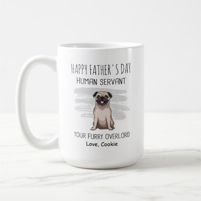 Mug Bonne Fête des pères servante humaine à papa Carli (Gauche)