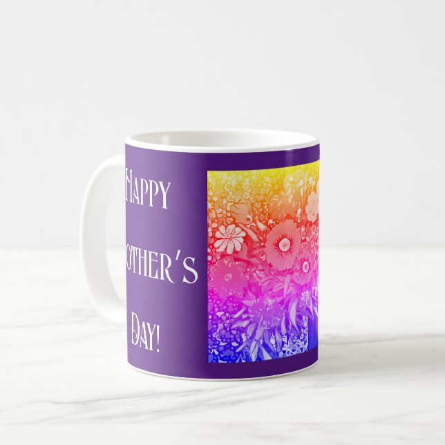 Mug Bonne Mère ; s jour férié rétro bouquet de fleurs (Devant gauche)
