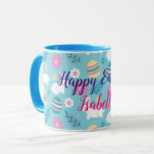 Mug Bonne Personnaliser Rabbit de Pâques Floral