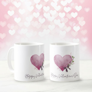 Mug Bonne Saint-Valentin avec cœur floral