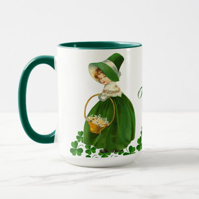Mug Bonne St Patrick's Day Petite fille Shamrock chanc (Gauche)