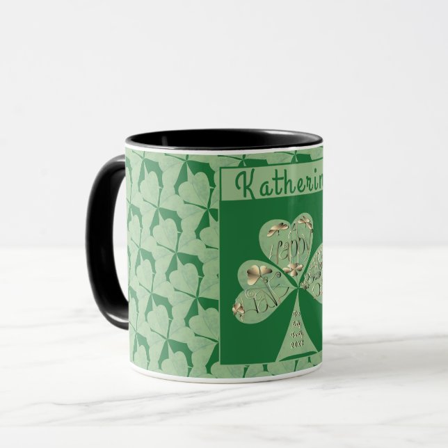 Mug "Bonne St. Patrick's" Vert Shamrock (Devant gauche)