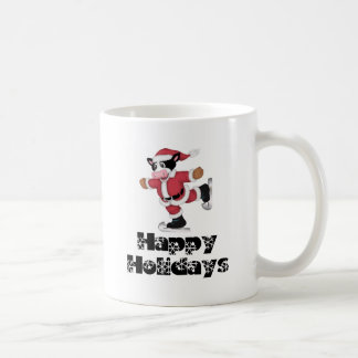 Mug Bonnes fêtes vache de patinage à Père Noël