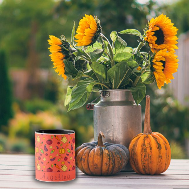 Mug Bons thanksgivings légumes motif orange (Créateur téléchargé)