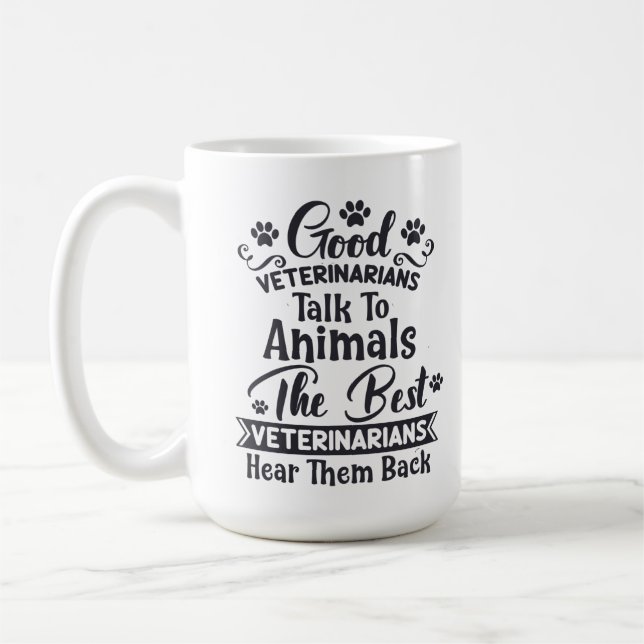 Mug Bons Vétérinaires amusants Parler aux animaux (Gauche)