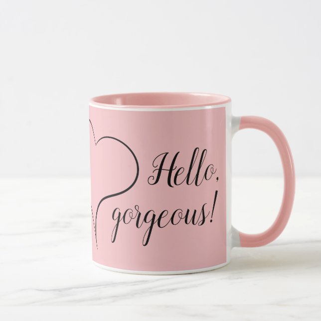 Mug Bonsoir, belle fille rose (Droite)