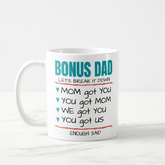 Mug Bonus Dad - Cassons-le, Cadeau pour papa (Gauche)