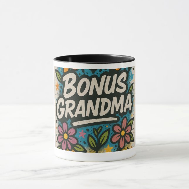 Mug Bonus Grandma Mug-Floral & Cadeau Amusant (Centre)