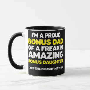 Mug Bonus Papa Fête des pères Cadeau Stepgirl Stepdad 