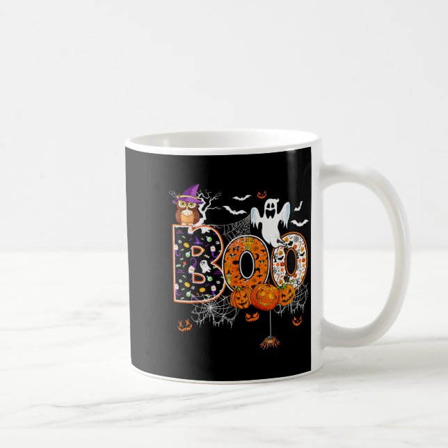 Mug Boo Creepy Owl Pumpkin Ghost Halloween Men Women K (Droite)