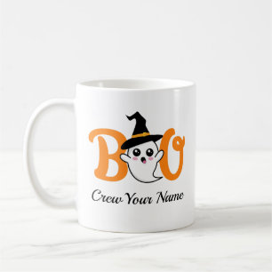 Mug Boo Crew Orange Halloween Famille Personnalisée