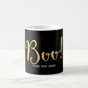 Mug BOO ! Fausse décoration dorée pour fête d'Hallowee