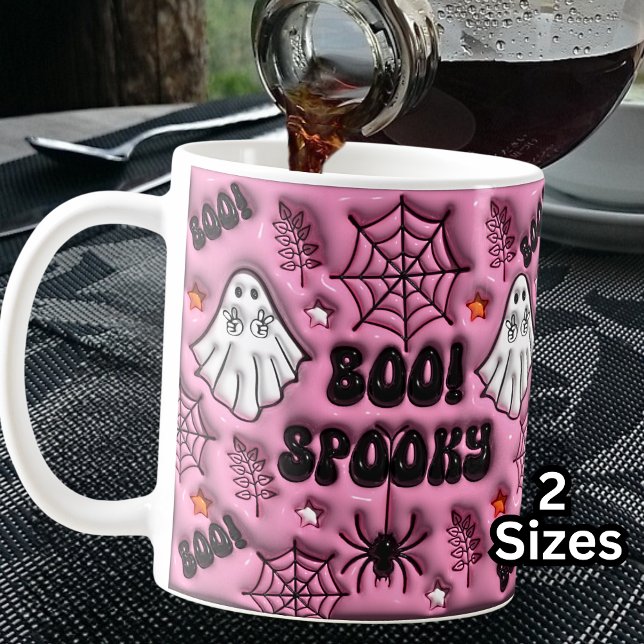 Mug Boo rose ! Éffrayant 3D Spider Web Ghost (Créateur téléchargé)