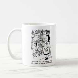 Mug Bookshop Customer pose une question au commerçant