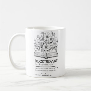 Mug Booktrovert Définition Open Book Flowers
