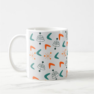 Mug Boomerangs atomiques modernes du milieu du siècle