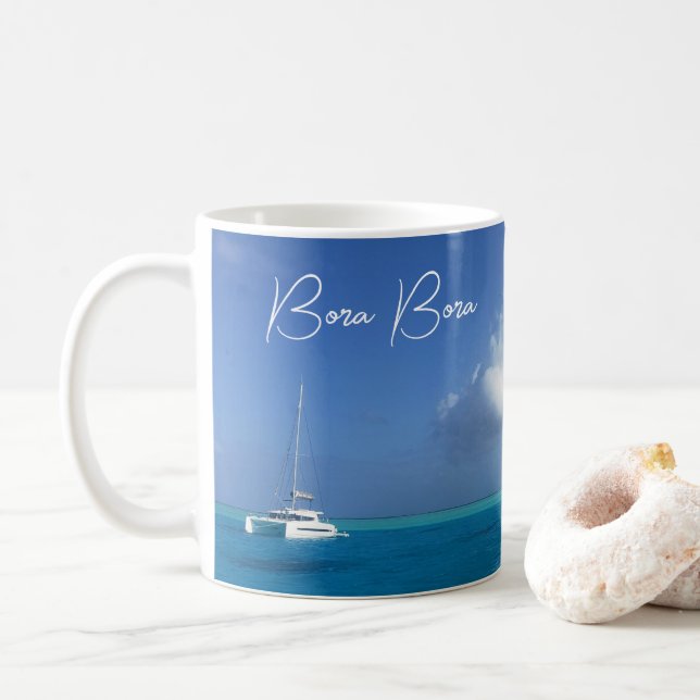Mug Bora Bora Tropical Island Paradise Yacht (Avec donut)