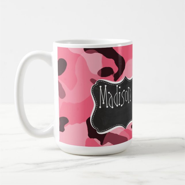Mug Bord Camo rose ; Camouflage ; Rétro tableau (Gauche)