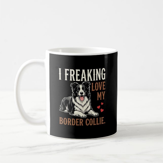 Mug Border Collie drôle d'amour de chien (Gauche)