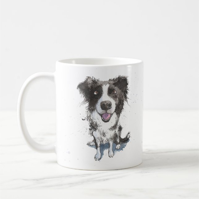 Mug 'Border Collie Mom' Chien noir et blanc Cheepdog (Gauche)