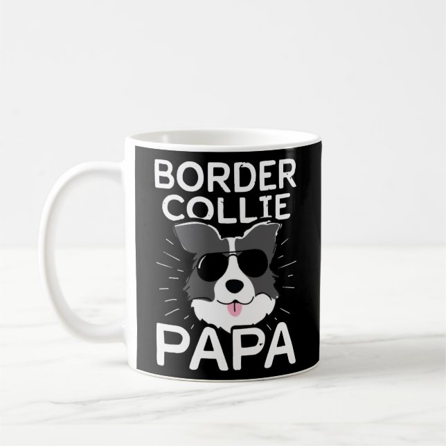 Mug Border Collie Papa Funny For Dog Lovers Father's (Gauche)