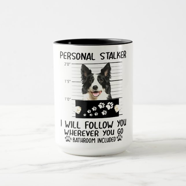 Mug Bordure Collie Puppy Je vous suivrai (Centre)