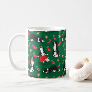 Mug Bordure de Noël Collie verte