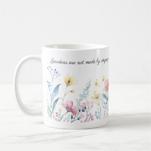 Mug Bordure des fleurs d'aquarelle, Citation de Kiplin