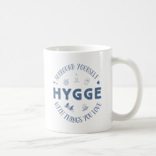 Mug Bordure vous-même W. Hygge (texte bleu-foncé)