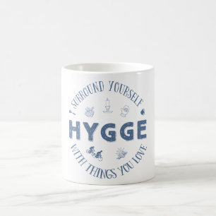 Mug Bordure vous-même W. Hygge (texte bleu-foncé)
