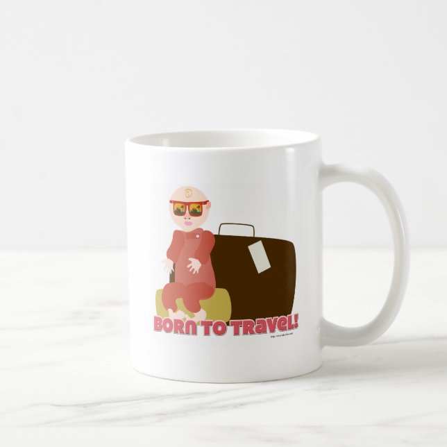 Mug Born To Travel Cartoon Character Travel Baby (Droite)