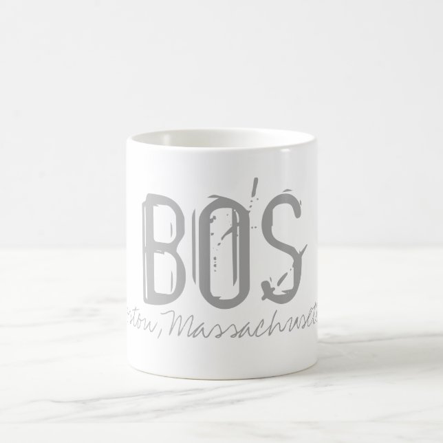 Mug BOS Boston Airport Typographie (Centre)