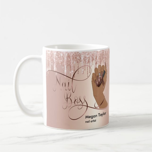Mug Boss à ongles, cadeau pour manucure de technicien  (Gauche)