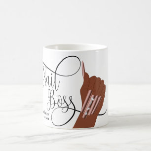 Mug Boss à ongles, Technicien à ongles, carré d'or ros