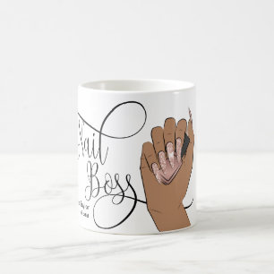Mug Boss à ongles, Technicien à ongles, ongles longs, 