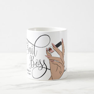 Mug Boss à ongles, Technicien à ongles, ongles longs, 