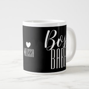 Mug Boss Babe Nom personnalisé Coeur noir