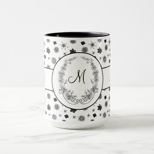 Mug Boss Lady Black Monogram Ringer 15oz (Centre)