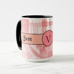 Mug Boss Lady Black Monogramme Abstrait 3 Ringer 15oz